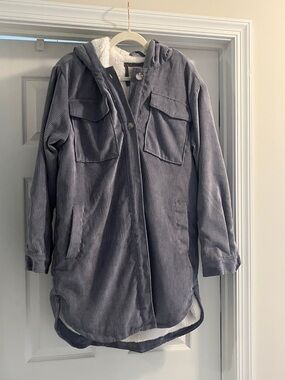 Ashley By 26 International Corduroy Hooded Jacket in Slate Gray